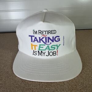 Vtg Sportsman Retirement Novelty Hat 90's OSFA Snapback Cap Dad Grandpa